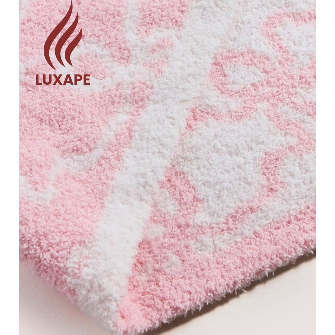 Luxape Bow Blanket - Super Soft Pink Bows Reversible Throw Blanket For Babies, Toddlers & Girls (50x60 Inches)