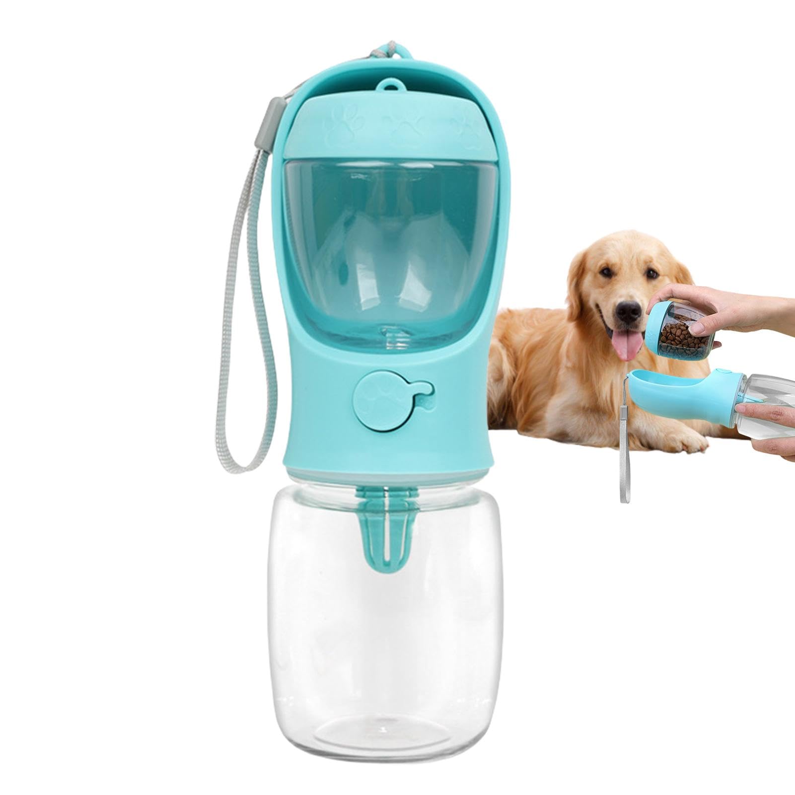 Borraccia Portatile Per Cani – 500 Ml, Antiperdite, Con Alimentatore Integrato, Senza BPA, Per Passeggiate E Escursioni