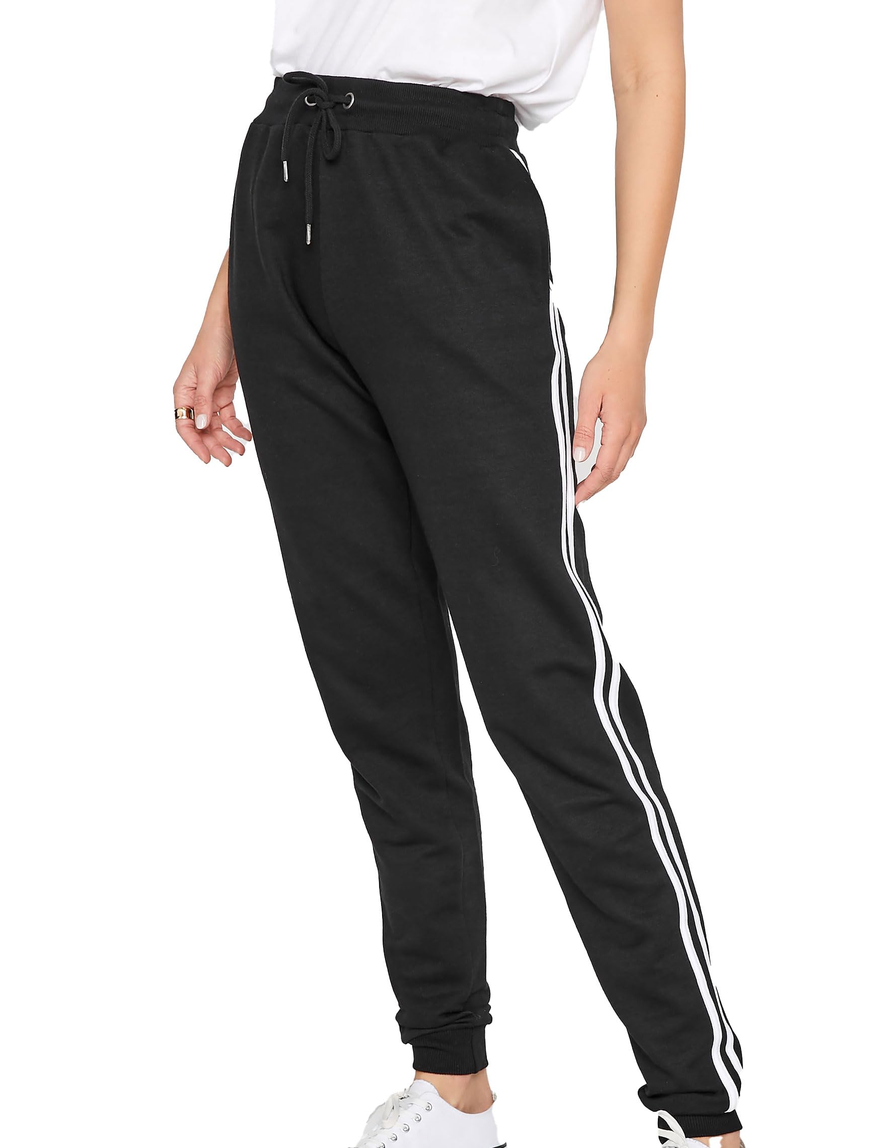 Long Tall Sally - LTS Tall Side Stripe Stretch Jogger - Women's Black