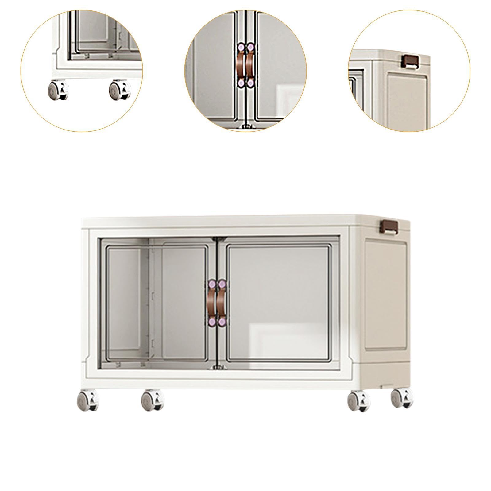 LOVIVER Faltbarer Lagerschrank, stapelbare Lagerbehälter, vielseitig einsetzbar, leicht, leicht zu transportieren, Lagerbehälter für Wohnungen und Wohnheime, Weiß 1 Lage 55 cm