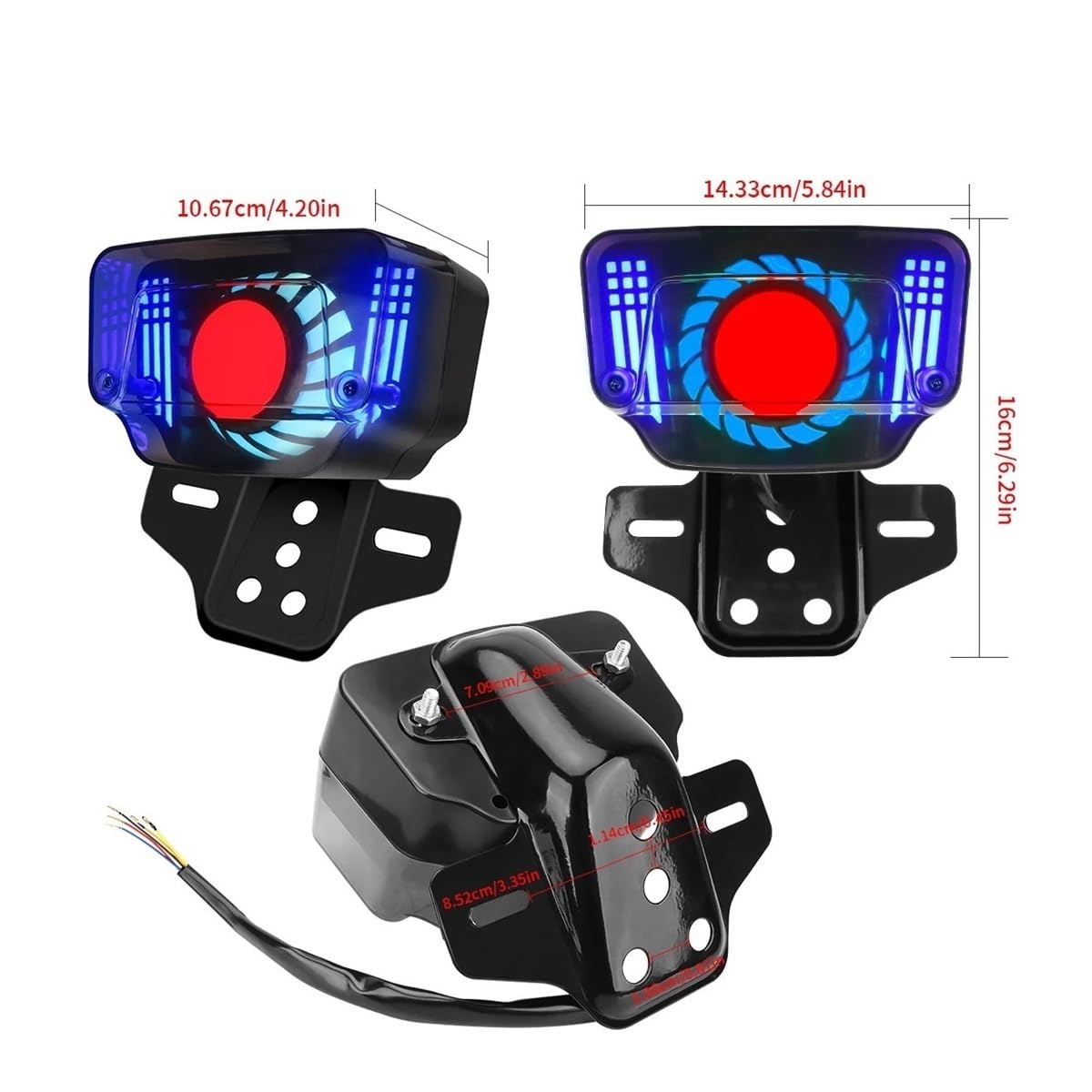 Luci Posteriori A LED per Moto Fanali A con Supporto per Targa Accessori Universali da 12 V Stop Luci Freno