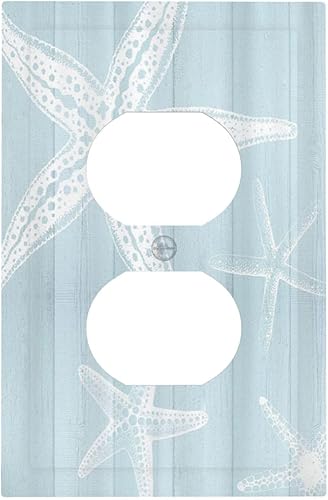 Miniatura 34 de Cubierta de Placa de Pared de 2 Pandillas de Mármol Abstracto, Placa Frontal de Interruptor de Luz Eléctrico Decorativa en Azul Marino y Oro