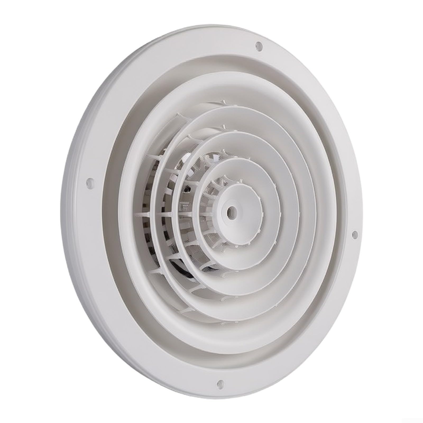 Griglia di ventilazione a soffitto rotonda 405 mm in ABS con distribuzione dell'aria regolabile per climatizzatori centrali e sistemi di ventilazione, bianca, adatta per casa e ufficio (405