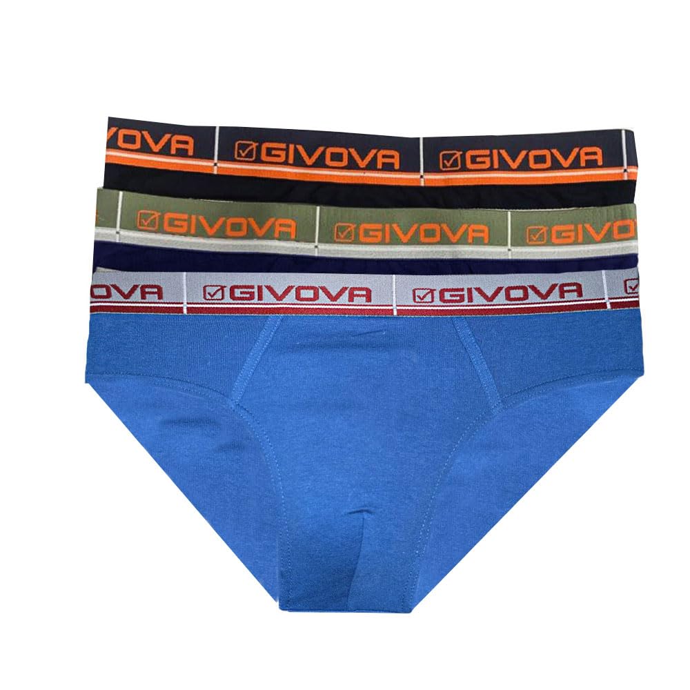 GIVOVA Slip Uomo 6 Pz Cotone Bielastico Assortiti Moda Egidio