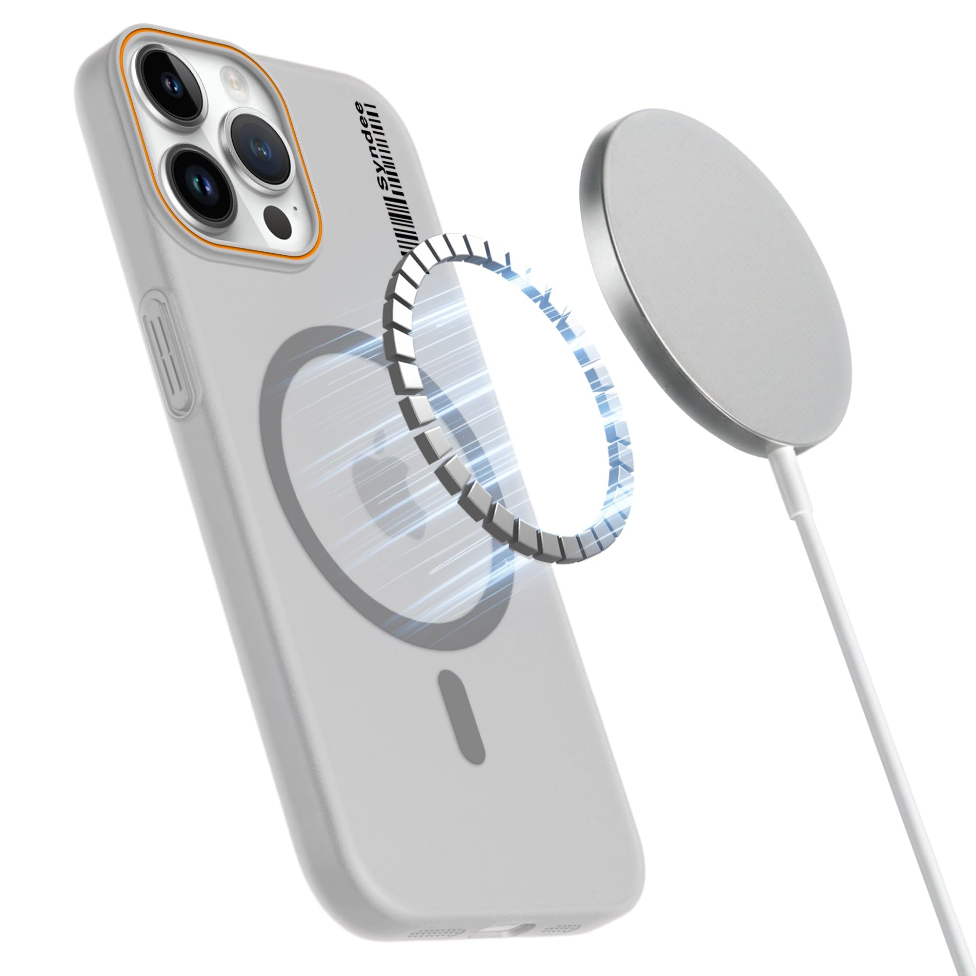 DL3 Mobilak Case Back Cover for iPhone 12 Pro Max, Sleek Frosted Translucent Back Only Compatible with Wireless Magnetic Accessories | Anti-Scratch Shockproof Phone Case (Gray)