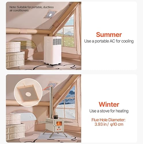 Miniatura 5 de Tiendas inflables para 5-8 personas de 129 pies cuadrados, tienda de campaña de inflado rápido, tienda de campaña Oxford Glamping 300D con gato de