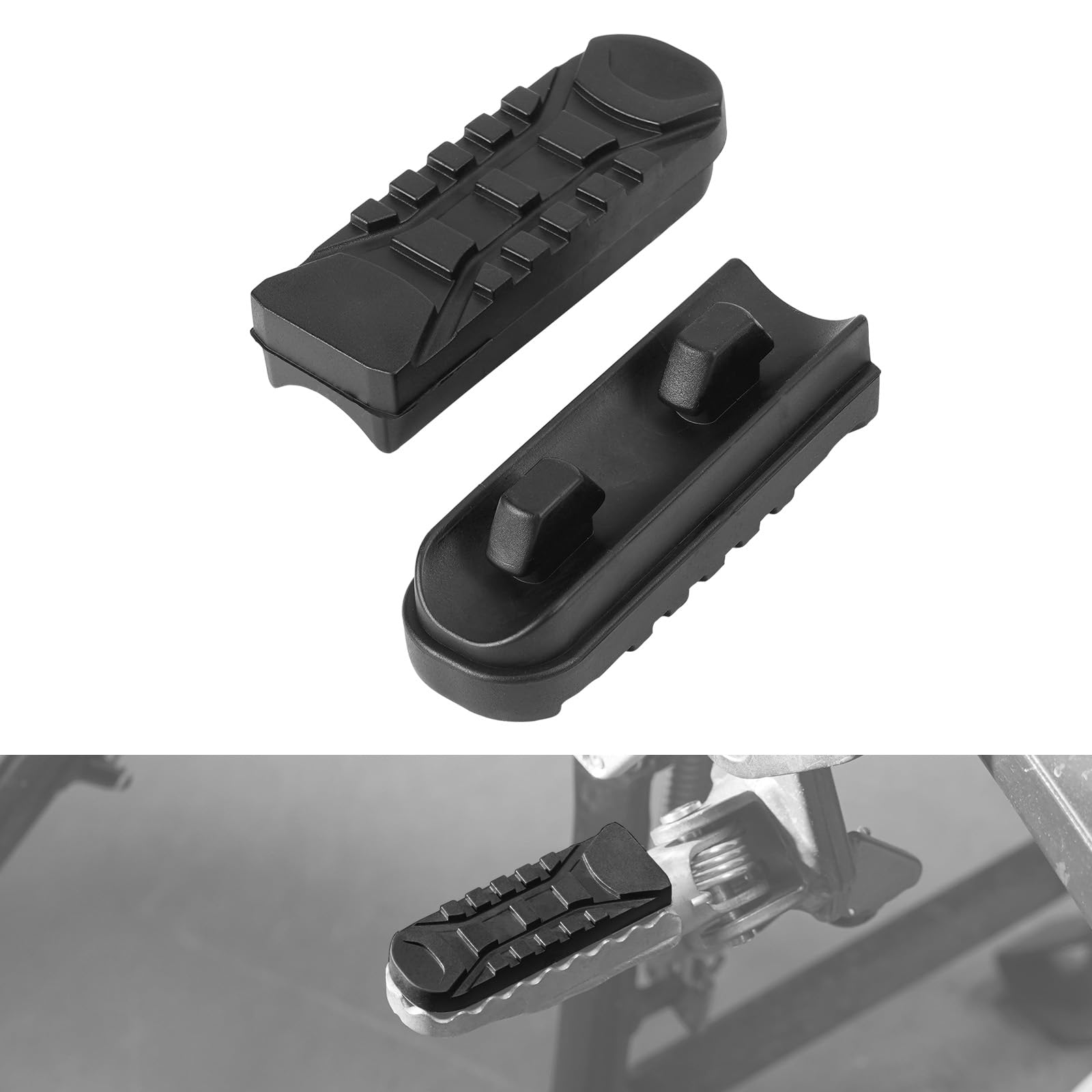 NICECNC Copertura in gomma nera per pedane anteriori compatibile con BMW R1250GS Adventure 2019-2023, R1250GS 2018-2023, R1200GS Adventure 2012-2018, F850GS 2018-2023, S1000XR 2015-2020, copertura per