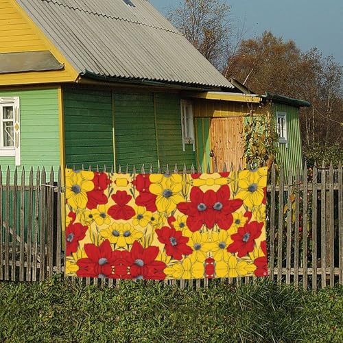 MINDBBDFJ Pretty Poppy Flowers Print Banners And Signs For Outdoor/Indoor,Personalized Banner Customizable Parties Halloween Banner (180x90cm)4