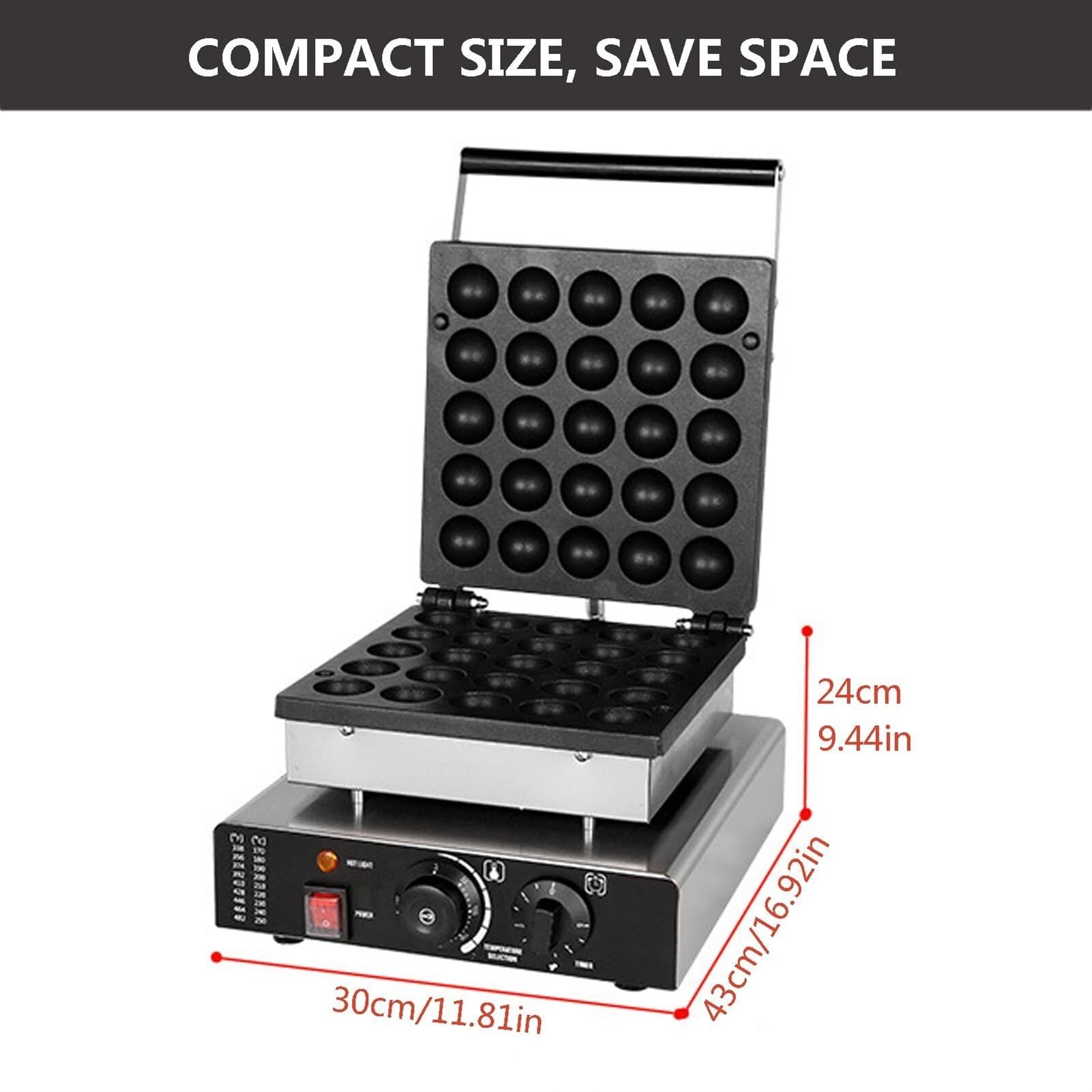 25 Pezzi Mini Macchina per Pancake Olandesi, Macchina per la Preparazione di poffertjes Commerciale da 1750 W, Macchina elettrica Antiaderente per Waffle dorayaki per casa, Cucina,
