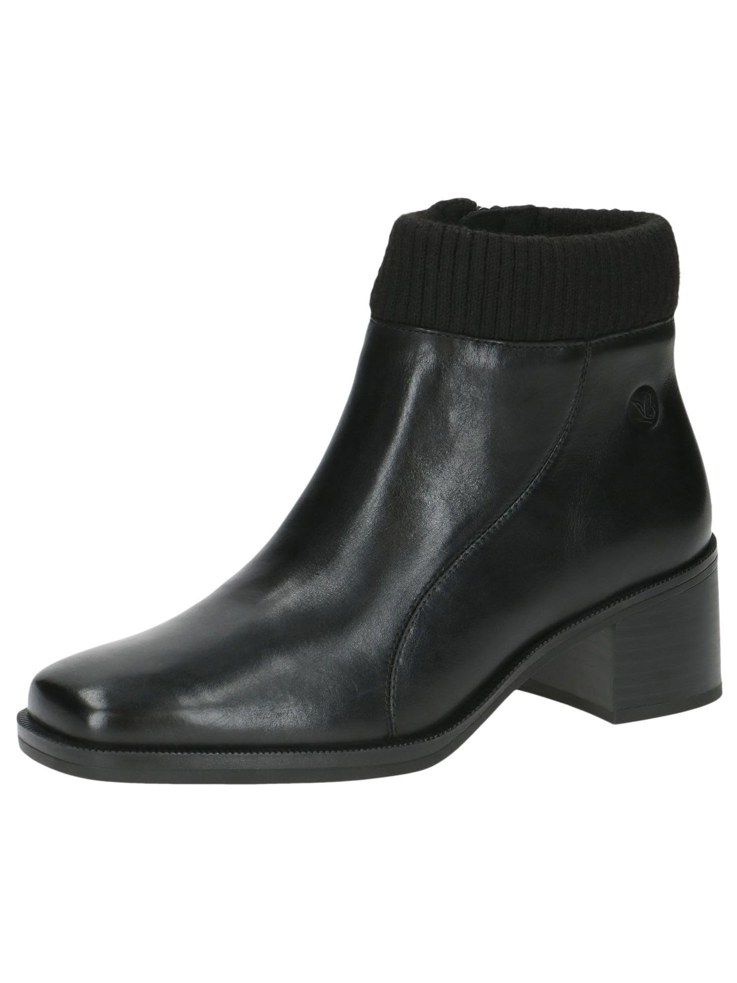 CAPRICE Women's heeled ankle boots with zipper comfortable, Black (Black Nappa), 7.5 UK