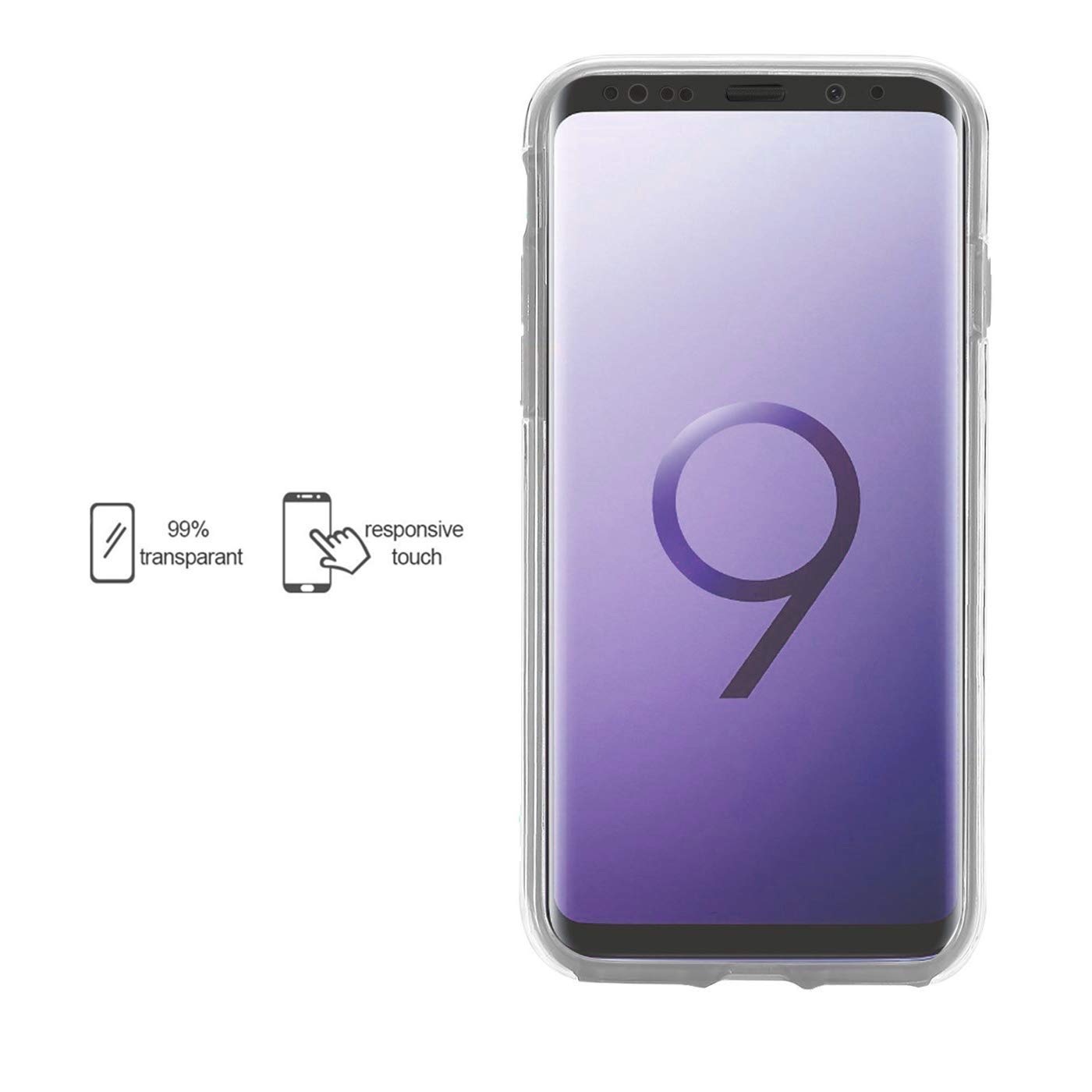 AMPLE Custodia Per Galaxy S10, Ultra Sottile 360 [protezione Completa Anteriore E Posteriore] [full Clear Points] [doppio Silicone] [slim TPU - Foto 3