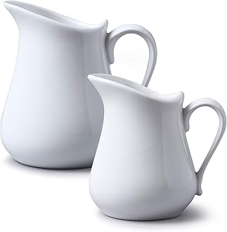 WM Bartleet & Sons 1750Porcelain Set of 2 Traditional Jugs (450 ml, 3/4 pint) - (300 ml, ½ pint) - White