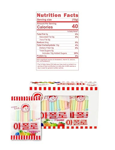 Miniatura 2 de Snack coreano Apollo - Caramelo de paja (0.35 oz x 18 paquetes)  Bocadillo coreano de sabores surtidos de la vieja escuela