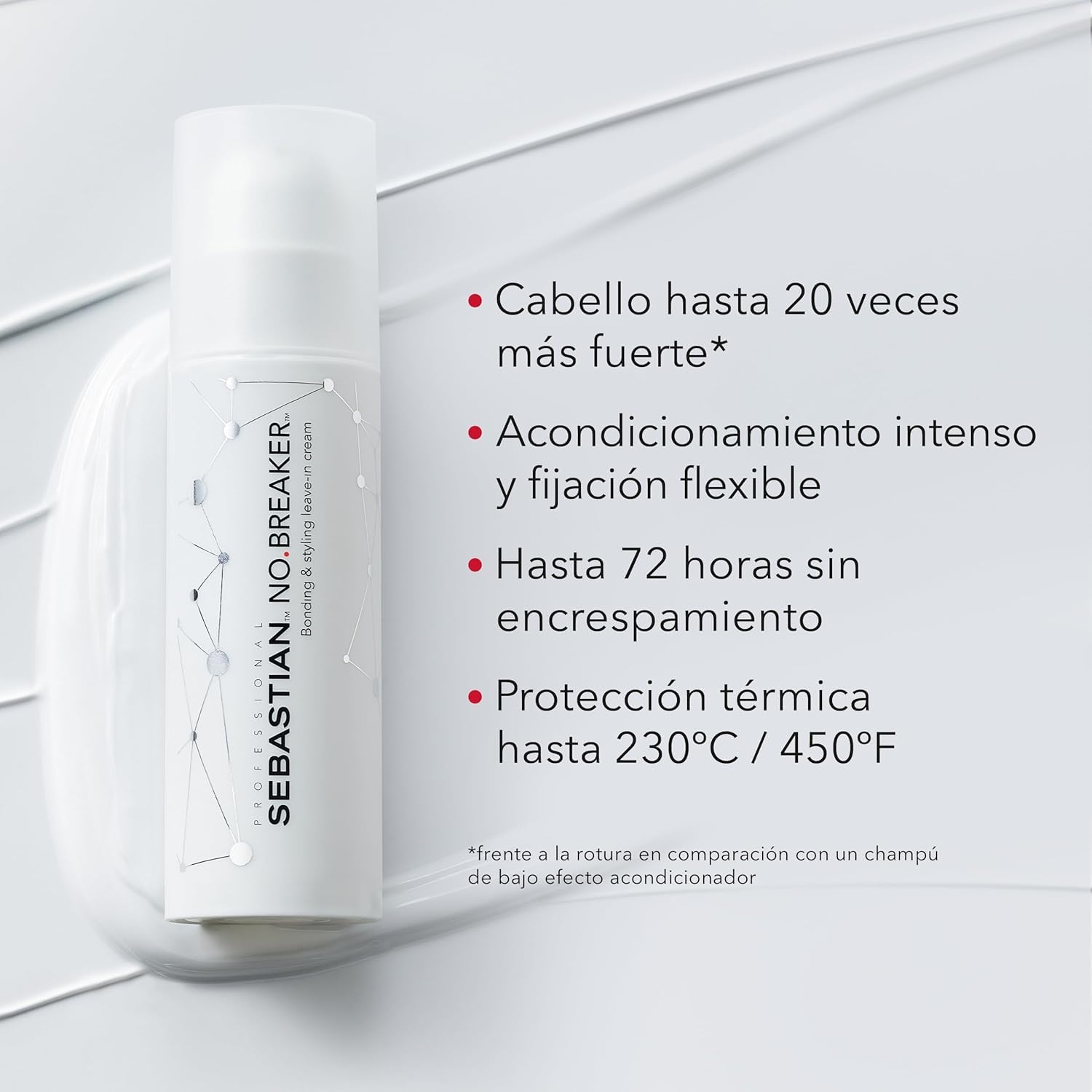 Sebastian Professional - Pack No.Breaker - Champú (250ml) + Crema sin aclarado para fijar y peinar (145ml) - Repara y protege el cabello contra la rotura. Cabello fuerte y suave.