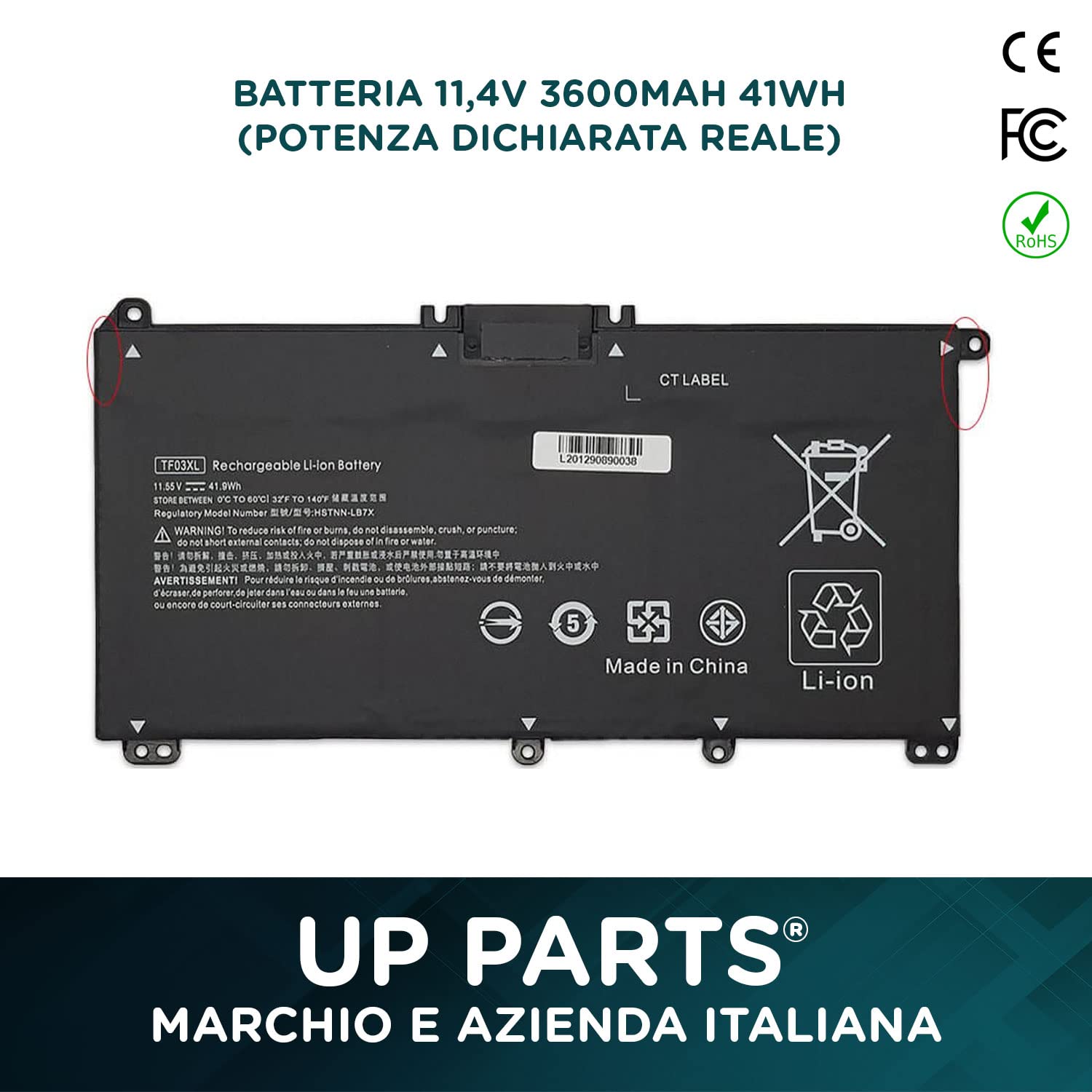 Batteria Compatibile Alta Qualità HP Pavilion 14 15 15T 15Z 17 17z 1155v 3600mah Hp145 5903317224433 - Foto 6