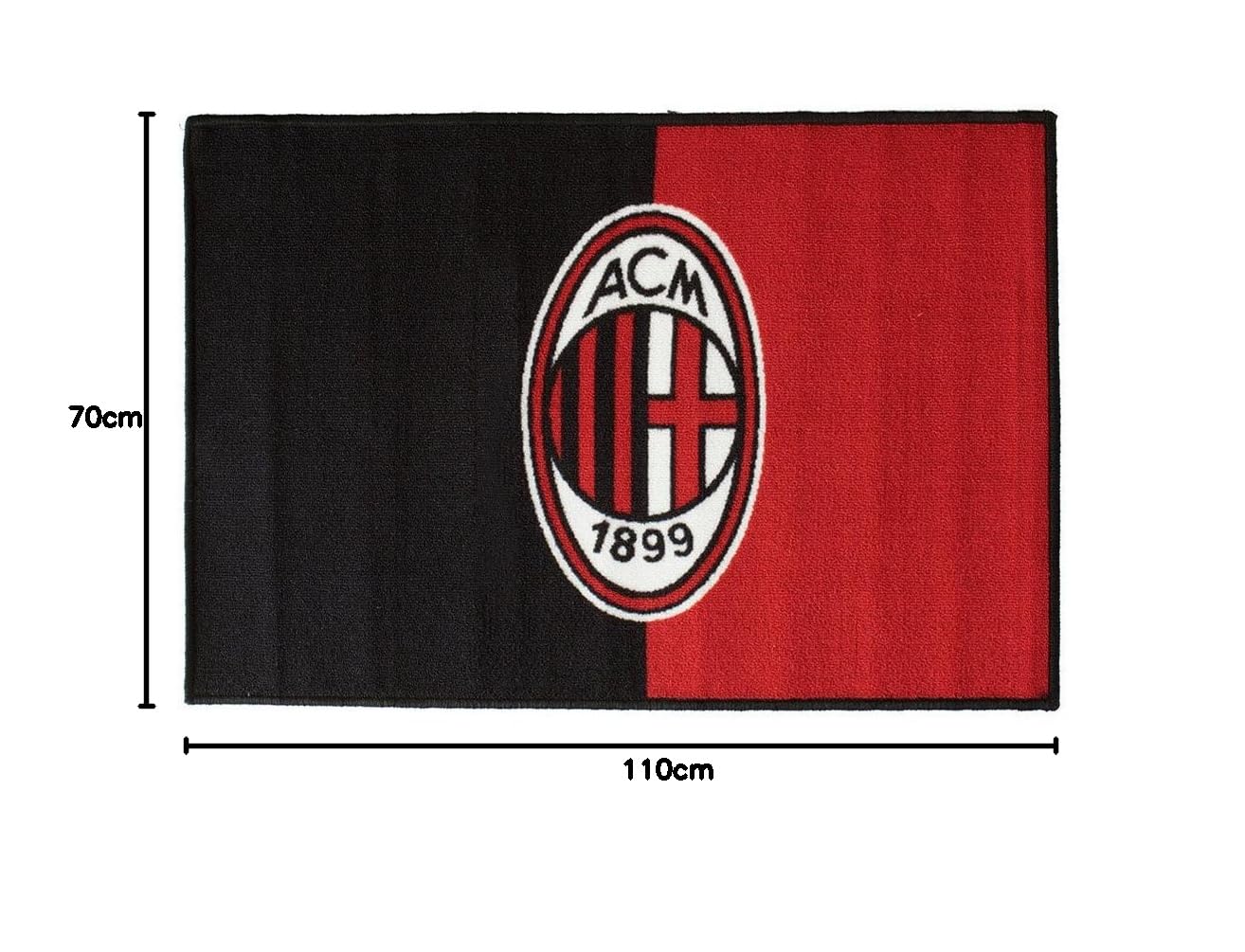 hermet Dywan A.C. Milan oficjalny prostokątny antypoślizgowy 70 x 110 cm