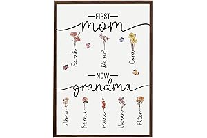 A4 Letter Board With Picture Frame Personalized Grandma Birth Month Gift Wooden Board Sign