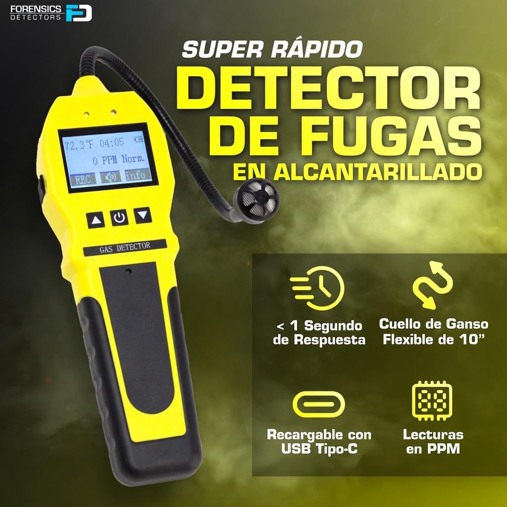 Detector de olores de alcantarillado de Forensics | Sensor con Vida útil de 20 años | Baños, desagües, alcantarillado, fontanería