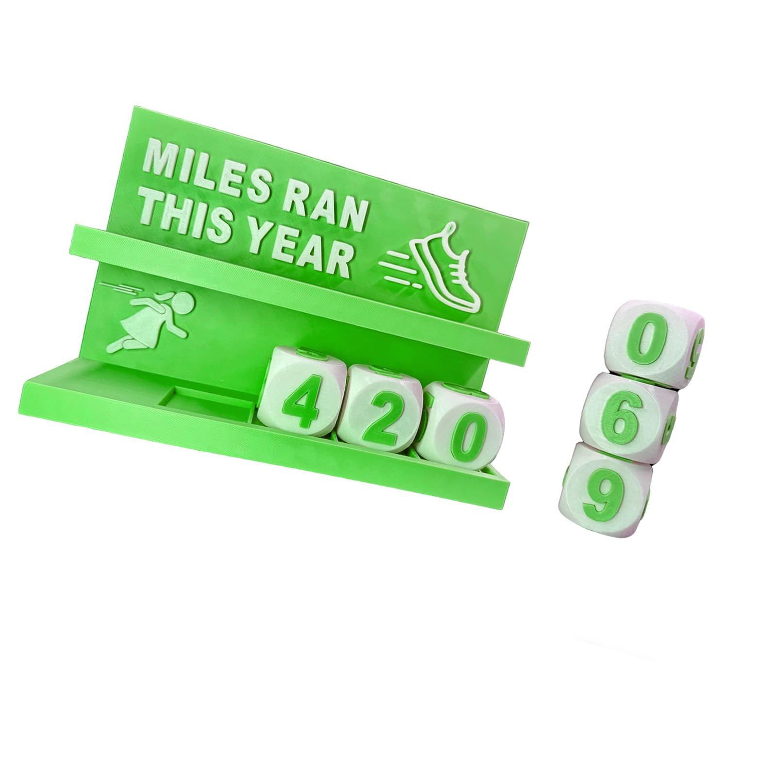 Carotoe Green Progress Trackers Desk Running Pedometer And Goal Setter For Clear Visual Display Of Achievements Runner Gift Running Mileage Counter