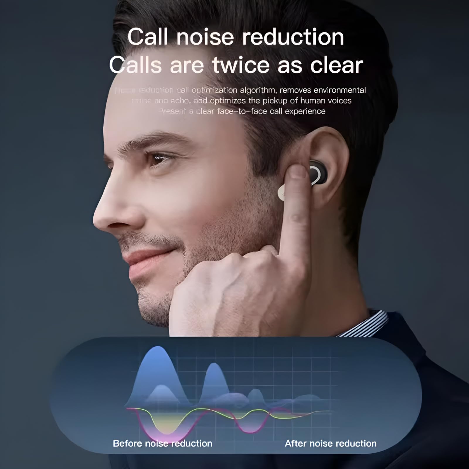COREGENIX V8 PRO True Wireless Noise Cancelation Headphones with Touch Display, BT 5.3 + ANC Bluetooth Earbuds, HD Calling with 6-Mic, 32 Hours Playtime with Fast Charging, 13mm 3D BASS Drivers 4