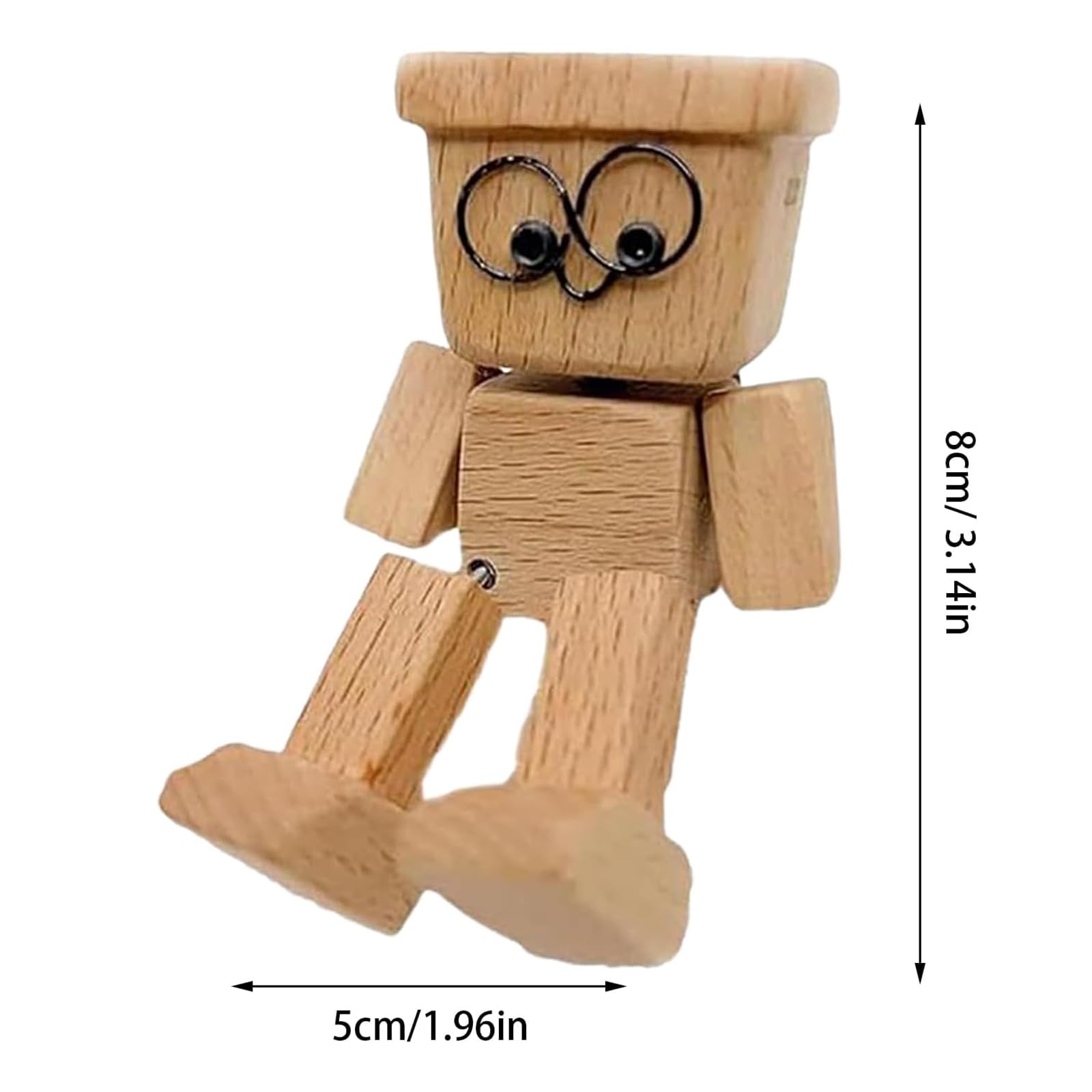 Schüttelmännchen Holz Figur - Wackelnder Holzmann Für Auto Armaturenbrett