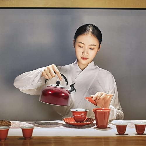 Miniatura 3 de Hervidor de té silbante para estufa, hervidor de agua para estufa en la parte superior, hervidor de té silbante Flintshire Hervidor de té silbante