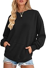 AUSELILY Women's Sweatshirt Oversized Pullover Loose Long Sleeve Crew Neck Tops with Pockets for Autumn Winter