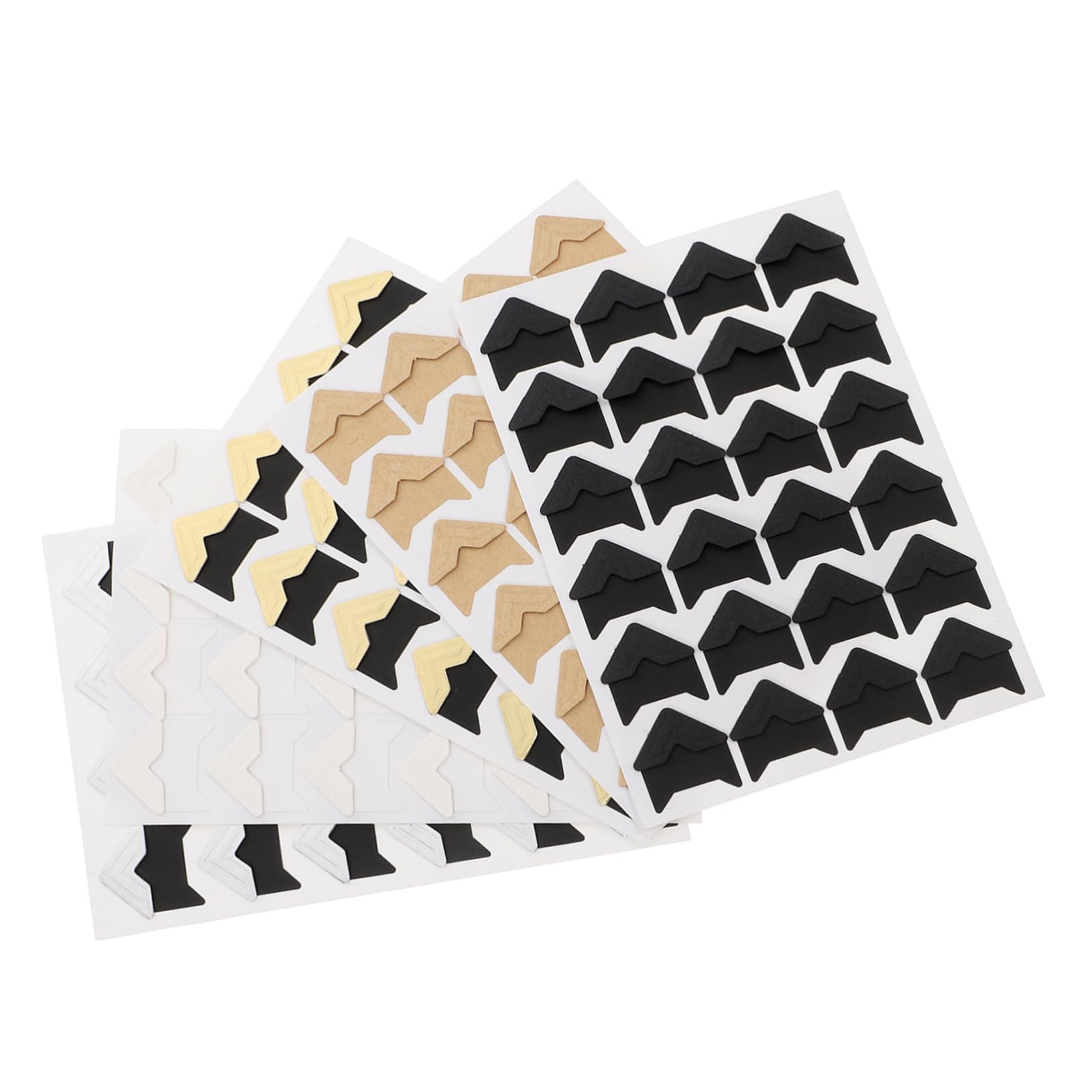 Housoutil 5Sheets Retro Photo Corners Stickers for Scrapbooking Self Adhesive Vintage Style Stickers for Albums Journals Picture Frames Each