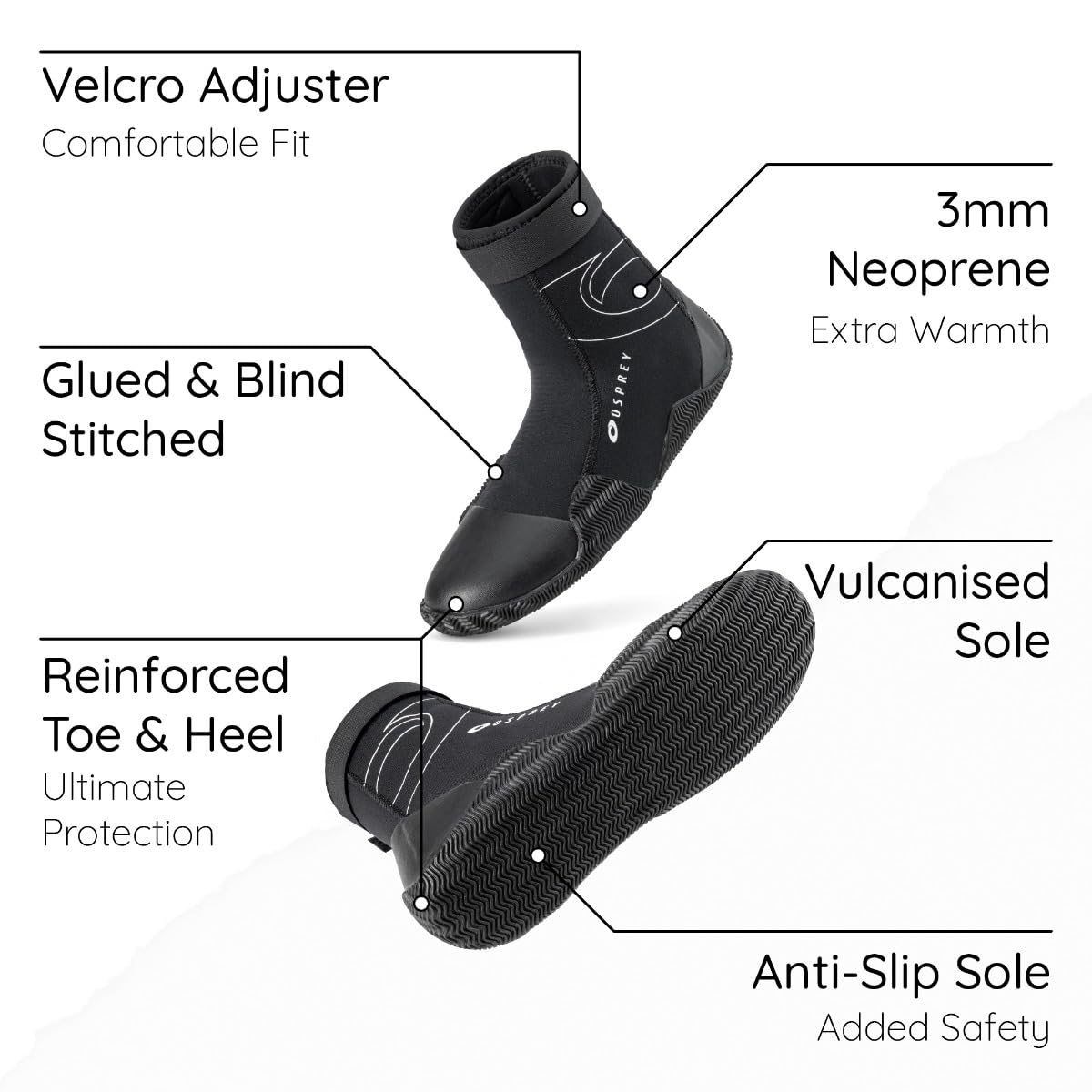 Osprey Unisex Neoprenanzug-stiefel3mm Neopren Wasserschuhe
