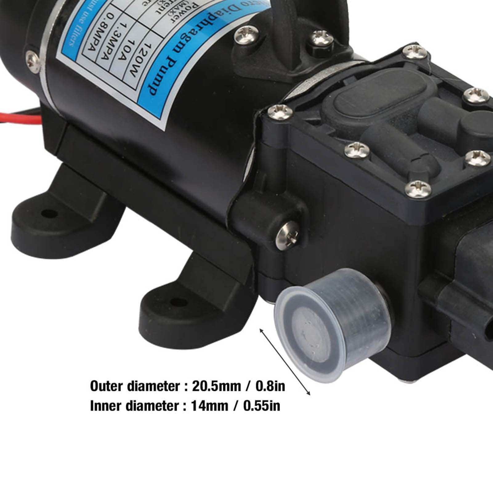 Pompe à Eau Électrique 120W, Auto-amorçante à Membrane, 10 l/min, Protection Contre Surintensités, pour Nettoyeur Haute Pression et Irrigation Jardin