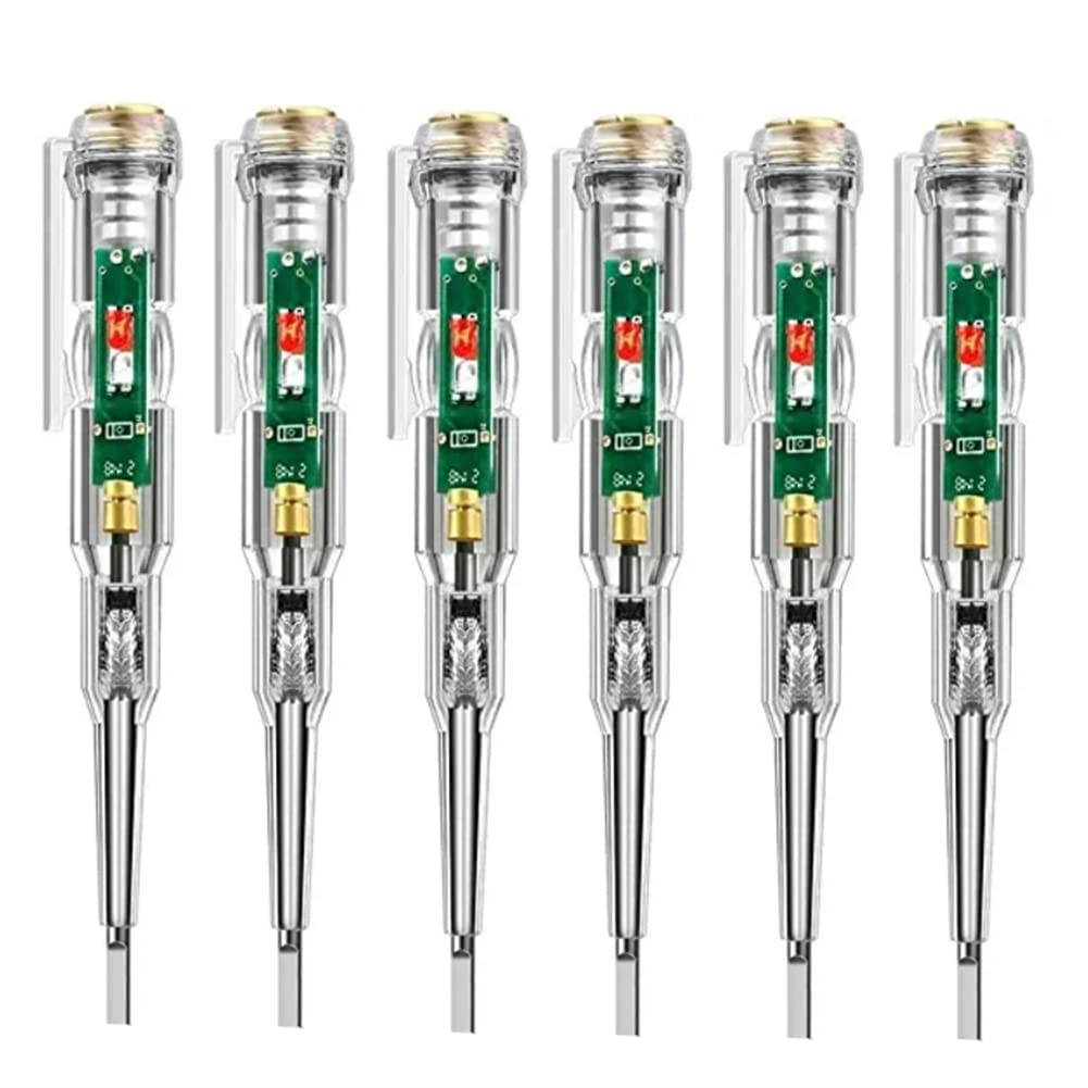 Graootoly 6Pack Voltage Tester, AC Voltage Detector Pen,70-250V Circuit Tester Electric Screwdriver Induction Voltage Detector Pen