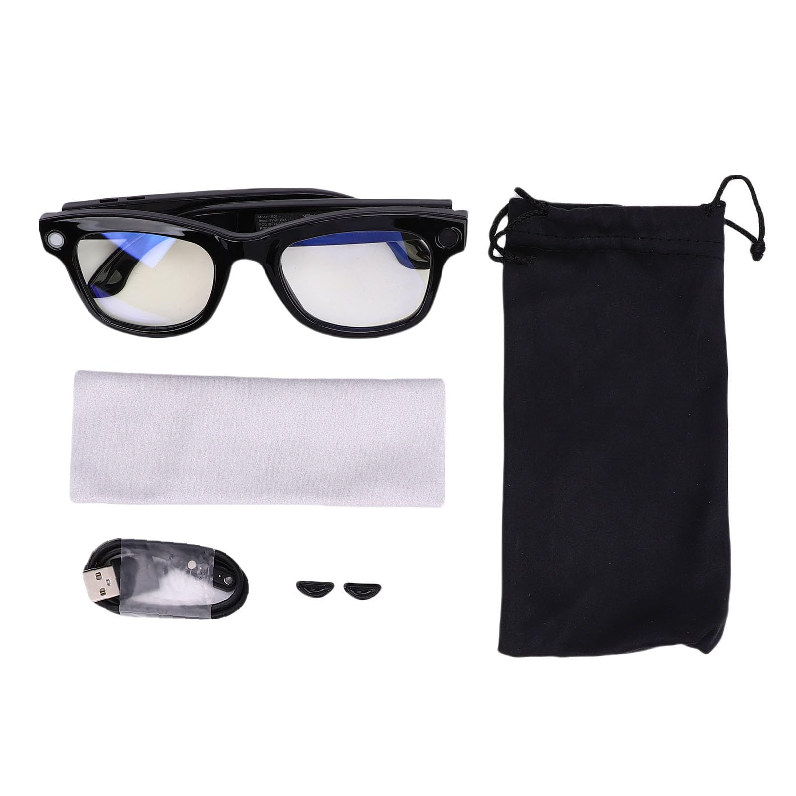 Tnfeeon Gafas Inteligentes con Cámara de 5MP Bluetooth Llama a la Traducción de IA, Grabación de Video WiFi 6 Manos Libres, 9.1 Oz de Diseño Liviano para Entusiastas de la Tecnología de