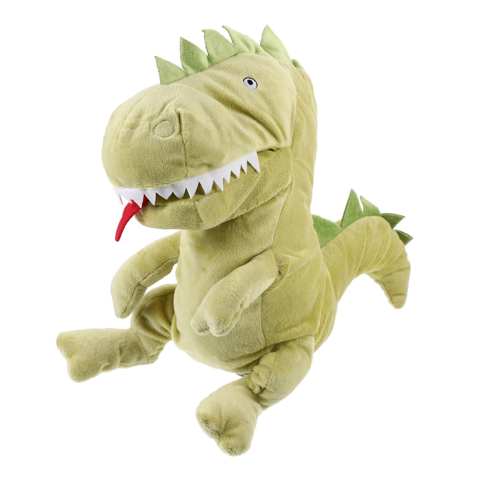 Marioneta de Mano Dinosaurio Verde de Peluche Boca Móvil | Relleno de Algodón Pp, Juguete Interactivo para Contar Historias, Uso en Escuela y Hora de Dormir