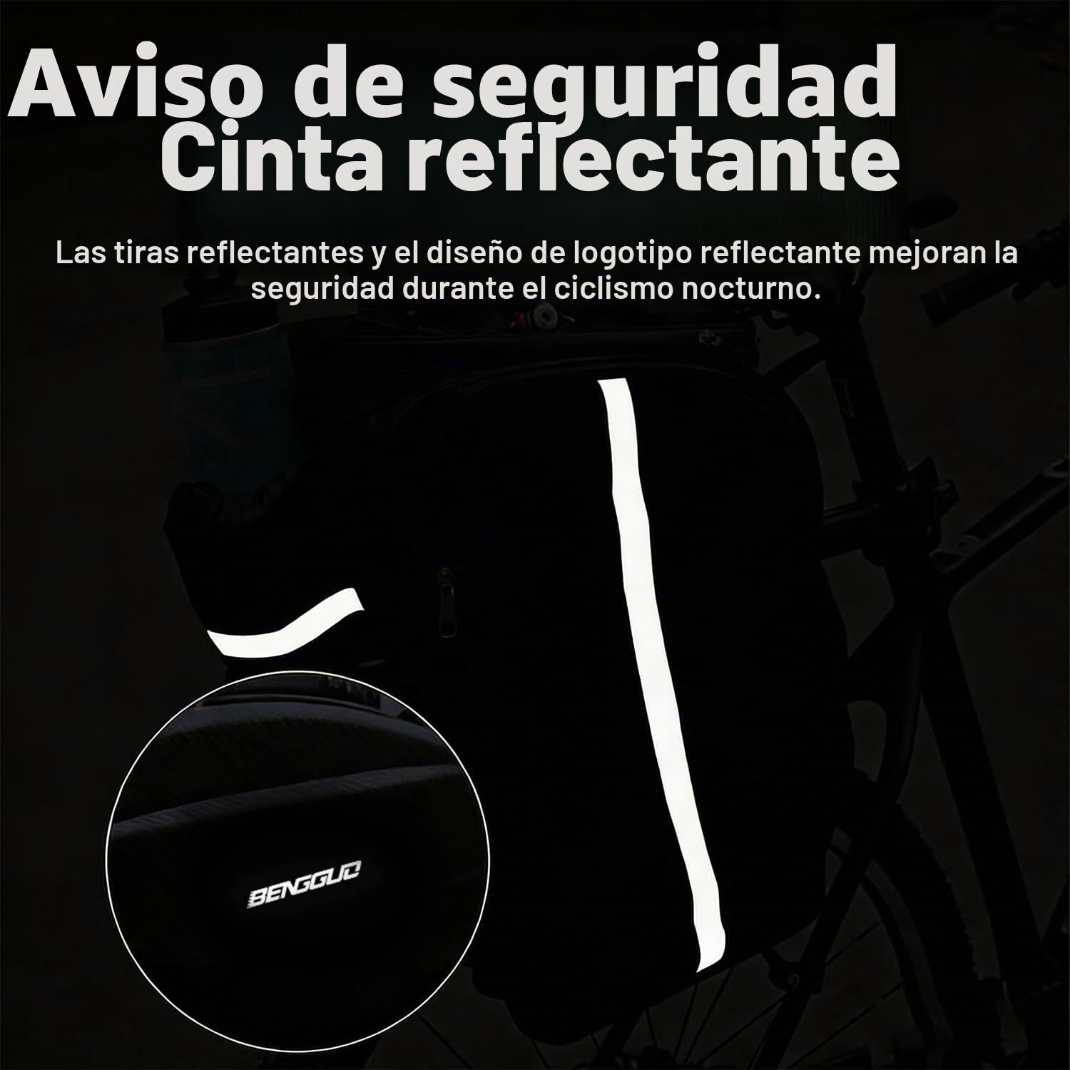 Alforja de bicicleta para portaequipajes, 30 L, escalable, impermeable y reflectante, con correa para el hombro y varios compartimentos, bolsa multifuncional para el asiento trasero para ciclismo