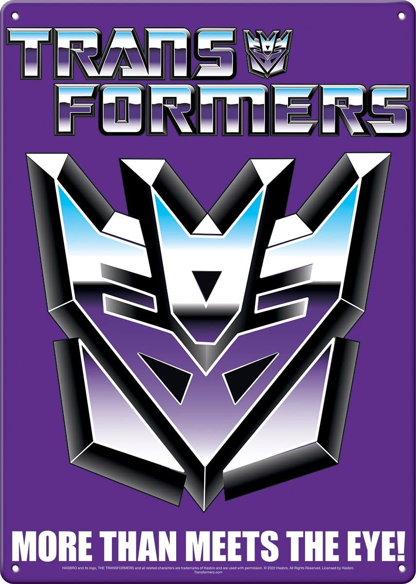 Ata-Boy Boys Multi Ata- Transformers Decepticon Metal Sign Size 8.25” X 11.5”