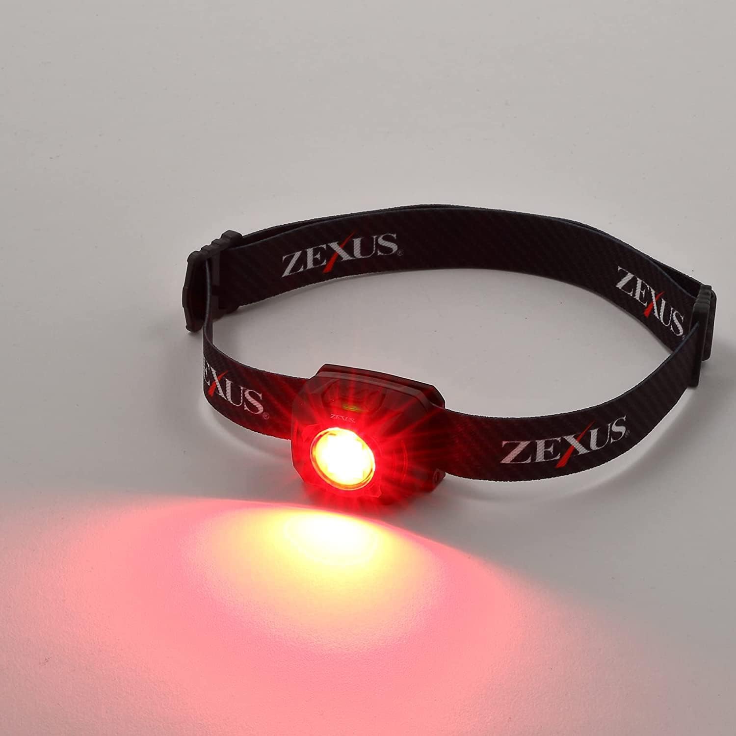 冨士灯器 ZEXUS ZX-R30 LED Light, Rechargeable, Up to 400 Lumens, Main LED Lighting Time: Up to 8 Hours, White/Red