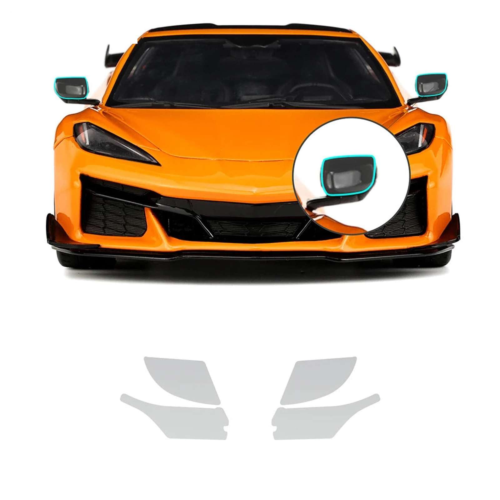 Protección para faros delanteros de Corvette C8 Coupe, película de TPU para carretera