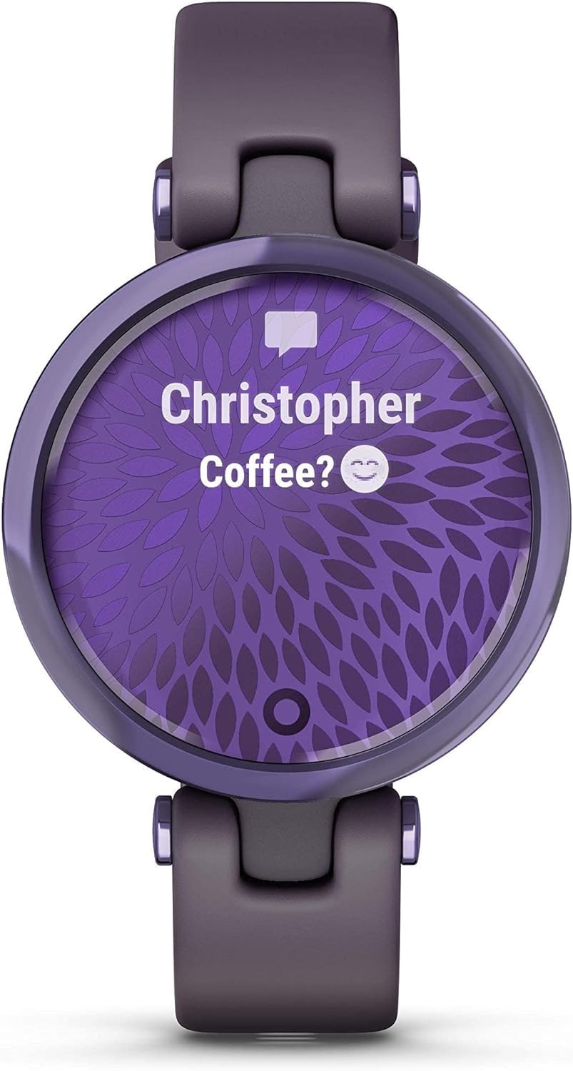 Garmin Lily Sport Montre connectée Femmes Suivi Forme santé Autonomie Longue durée Deep Orchid Bracelet Violet foncé Cadran 34 mm