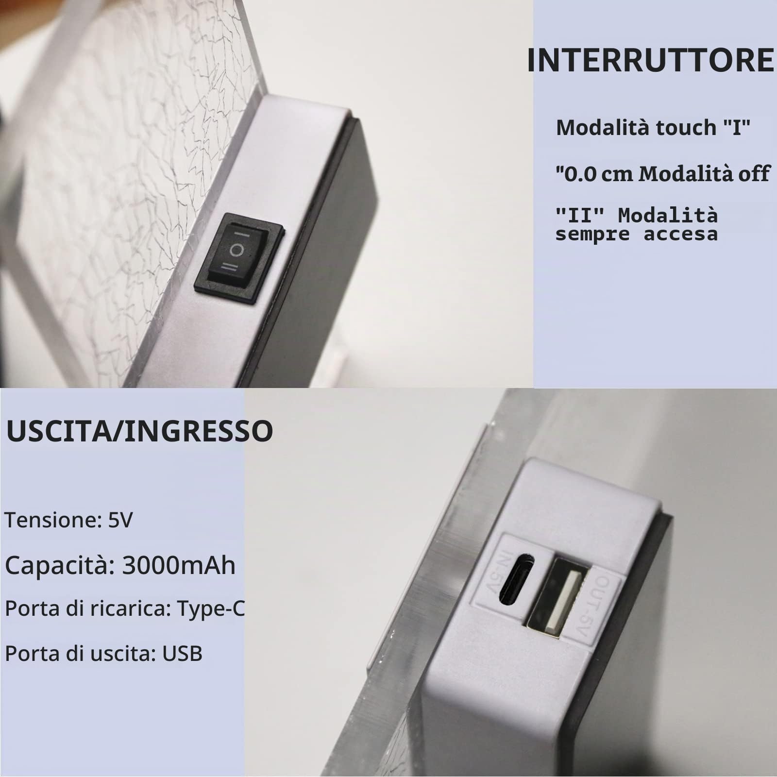 VOMI Applique da Parete Interno a Batteria con Interruttore e Porta di Ricarica USB, 2 Pezzi Bianco Lampada da Parete LED Senza Fili Ricaricabile Luce Magnetica, 3 Luminosità Regolabili, 6000K