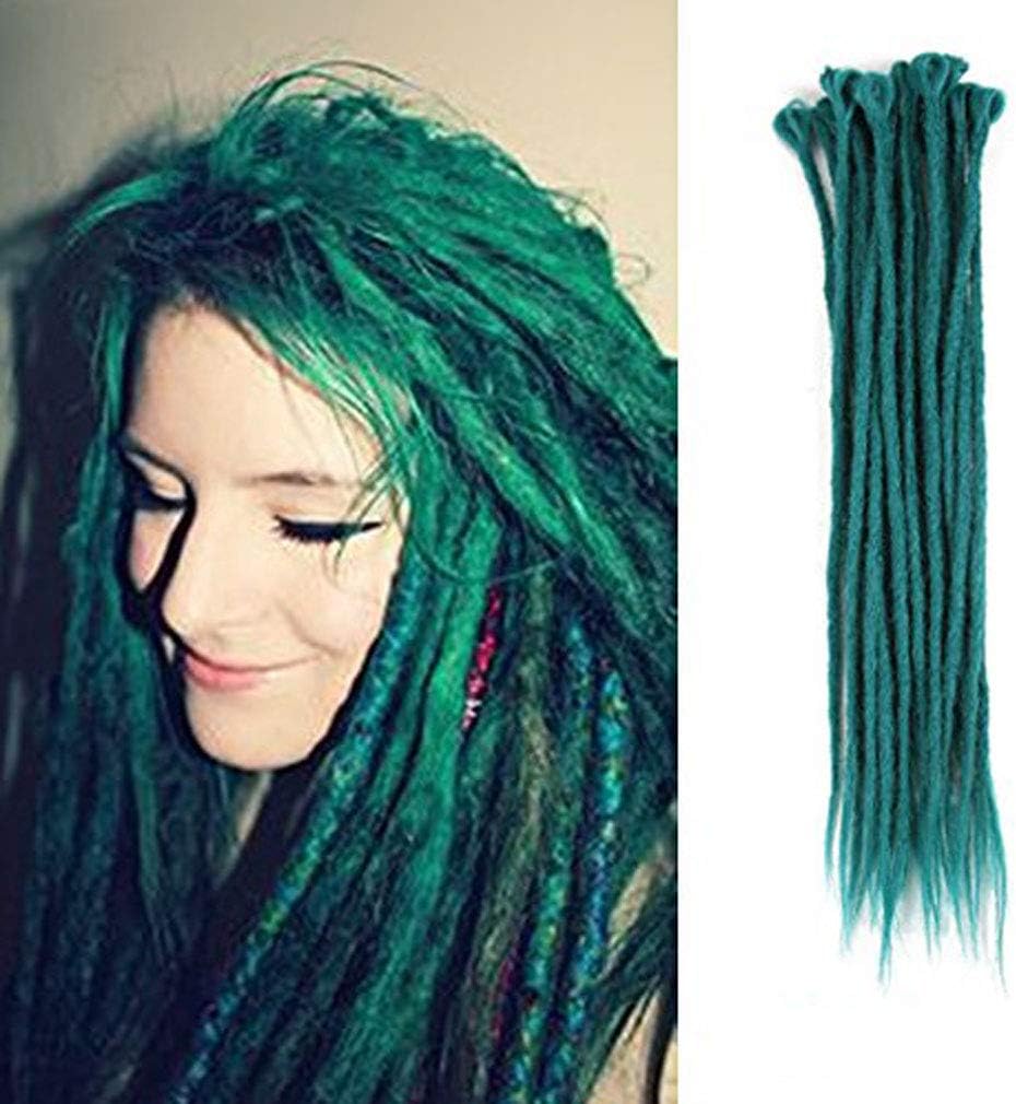 Dreadlock Extensions 20" Synthetic Dreads Crochet Reggae Dreadlocks Green Pack of 20