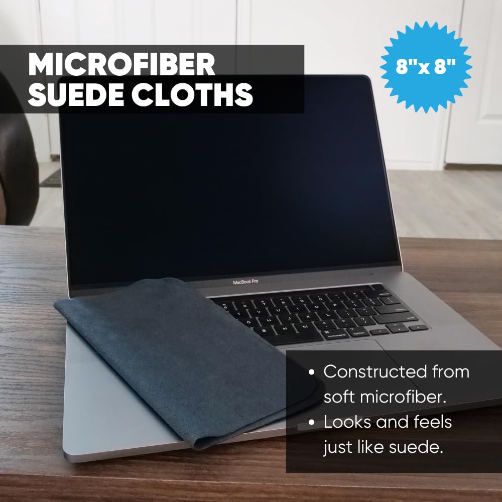 Microfiber Wholesale - Paño de limpieza de pantalla de lente de | Negro | 8 x 8 pulgadas | 10 unidades | Gamuza de microfibra suave | Tamaño compacto reutilizable | Sin pelusas, sin arañazos