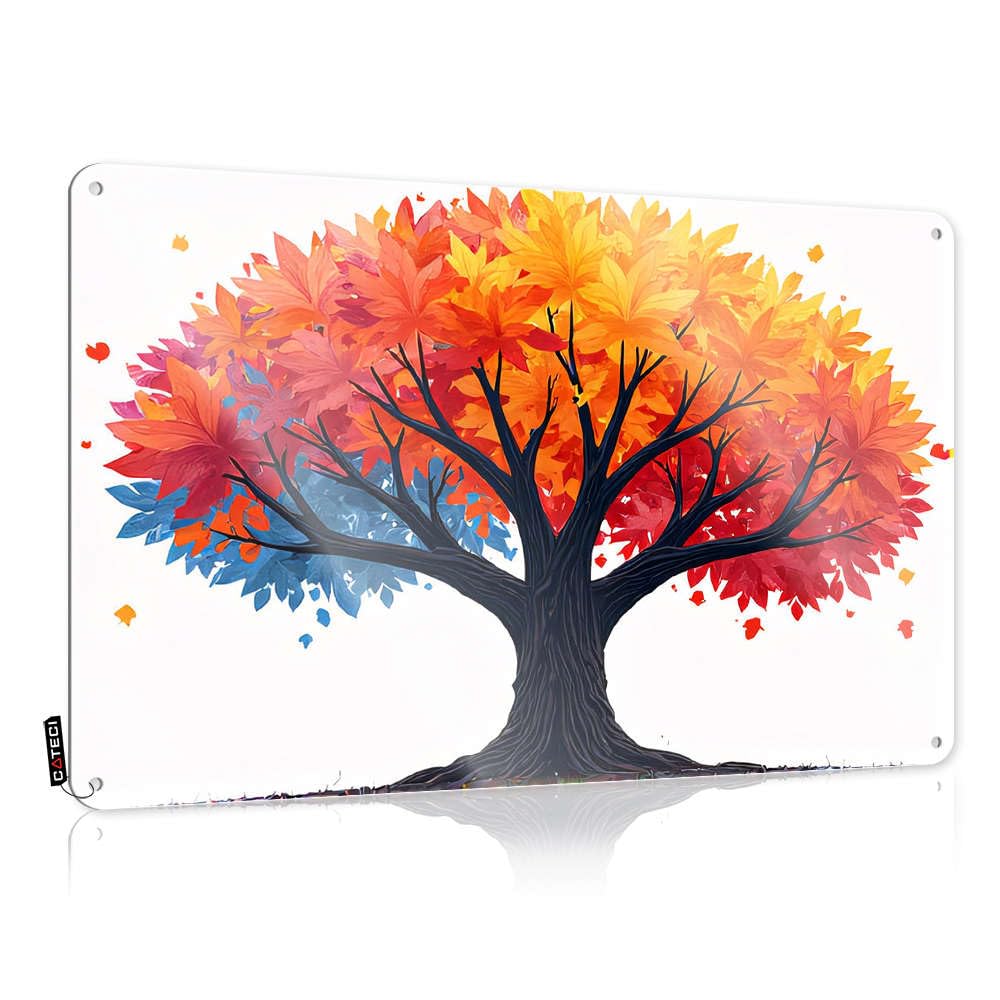 IBWNBBUSN Funny Vintage Metal Sign A Colorful Tree With Autumn Leaves Tin Sign Beer Signs For Man Cave Tin Metal Decor(30X40CM)