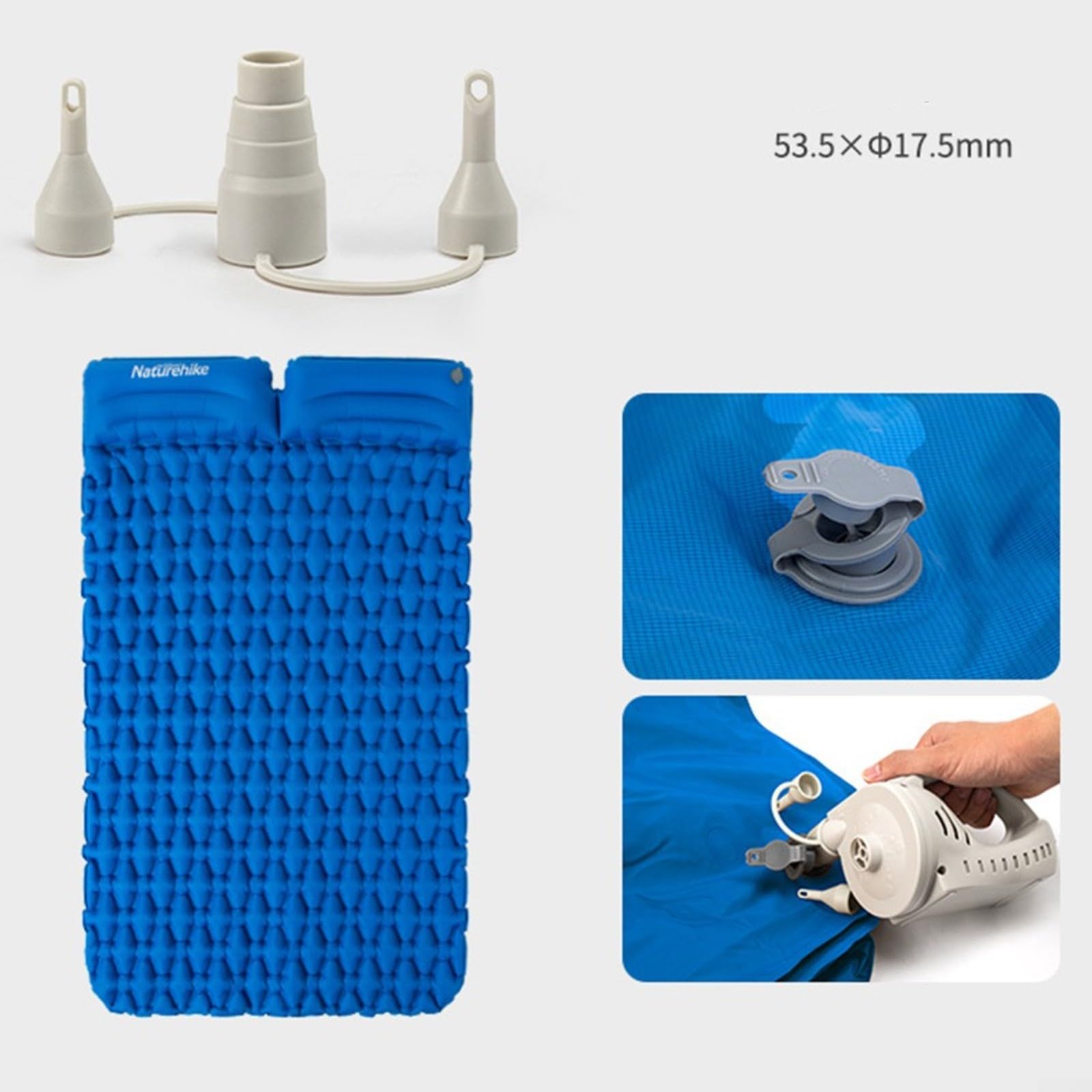 Pompe à air électrique, pompe à air portable sans fil 2000 mAh avec haute pression de 4,1 kPa, 3 buses, rechargeable par USB-C pour tentes de camping, piscine, bateau gonflable