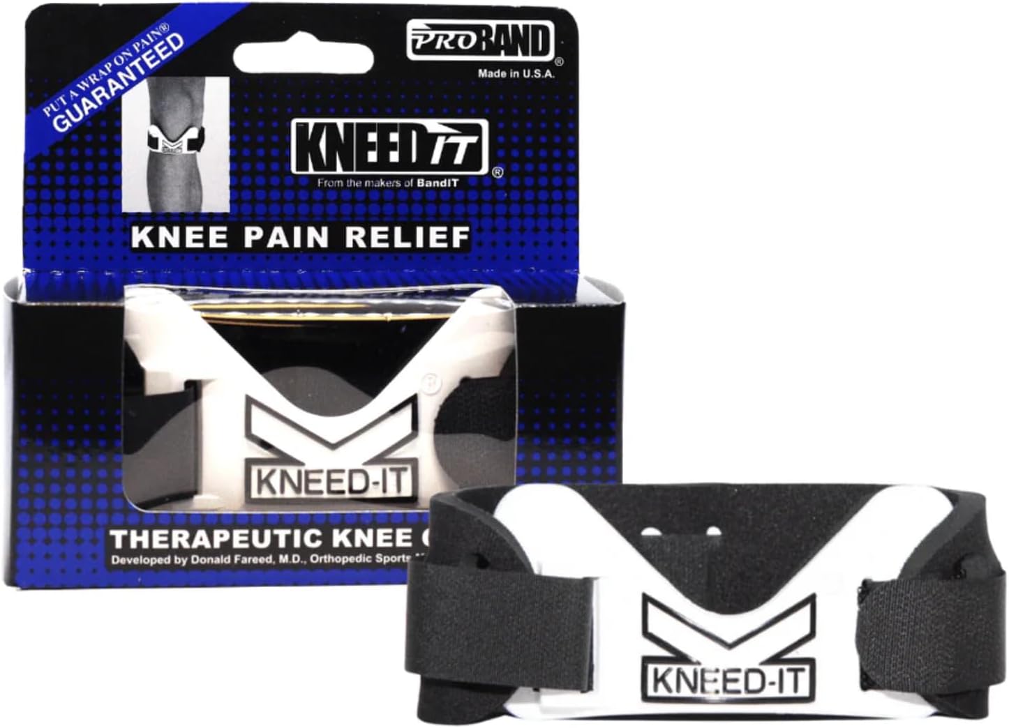 KneedIT - Compression Band for Knee Pain Relief - Helps Relieve Pain & Swelling - For Arthritis, Tendinitis, Osteoarthritis, Runner’s Knee, Jumper's Knee & More - Latex-Free