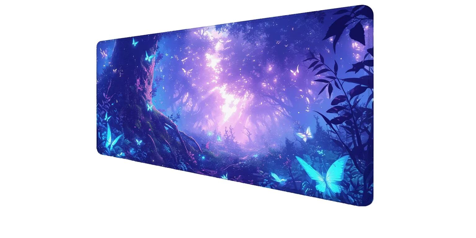 Tapis de souris XXL 900x400mm motif forêt pour gamer et bureau - 8