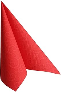 Papstar, 50 servilletas "Royal Collection", pliegue 1/4, 40 cm x 40 cm, color rojo "Casali", #84879