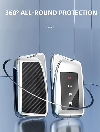 Miniatura 2 de ontto Llavero de 34 botones con llavero apto para Lexus NX UX GX RX LX GS ES is LS LC RC Accesorios Smart Remote Key Cover Metal y ABS Carbon