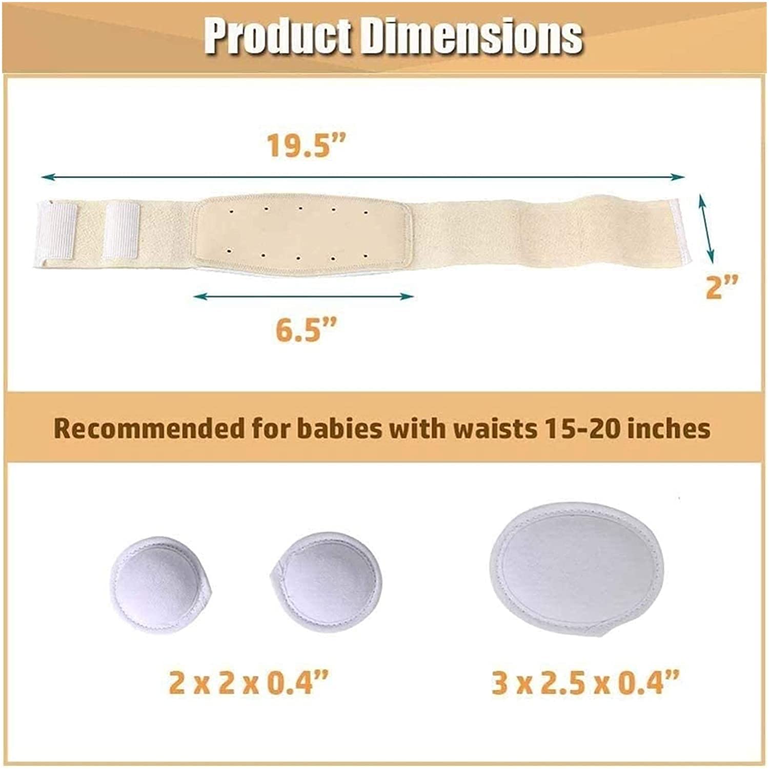 Cinturón para Hernia Umbilical Banda para el Ombligo del bebé Envoltura para el Vientre para bebés Carpeta Abdominal Soporte para braguero para Hernia Ajustable Cómodo Recién Nacido Product