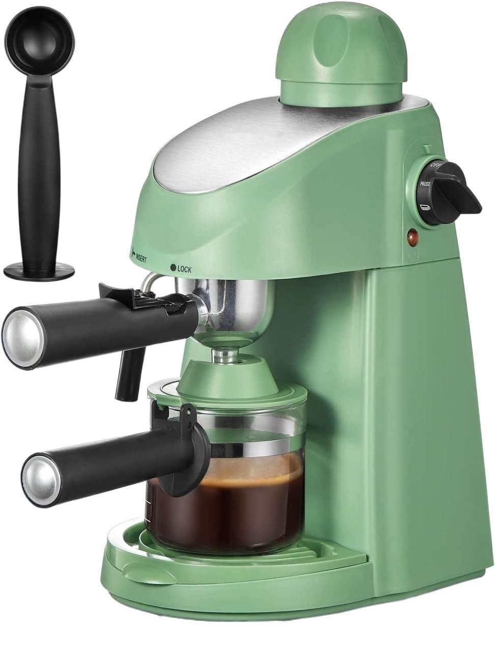 UPIKIT Espresso Machine, with Milk Frother, Espresso Maker with Steamer, 3.5Bar Espresso Coffee Maker, Espresso and Cappuccino Machine (Color : Green)