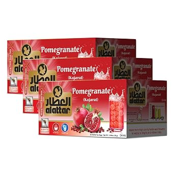 AL ATTAR PomegranateTea Mixture Natural Tea | Assorted Tea Bags - Multiple Flavors | Fruit Tea, Chamomile Teas, Green Tea | Caffeine and Non-Caffeine Tea | Hot Tea | Natural Flavored Teas | 20 Per Pack | 3 pack Bundle